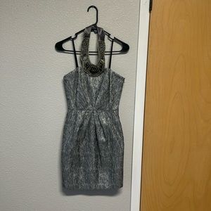 Laundry by Shelli Seagal Silver Cocktail Dress Sz 0